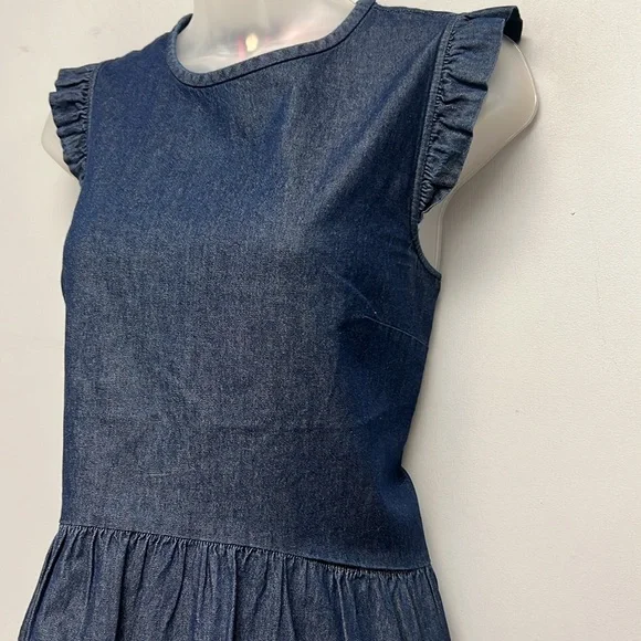 SOLD IN STORE Kate Spade Chambray Flounce Top Size 8 - Picture 5 of 13
